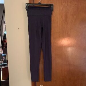 Blue High-Waisted Leggings with Wide Waistband